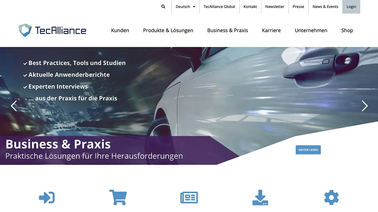 TecAlliance Website, Home