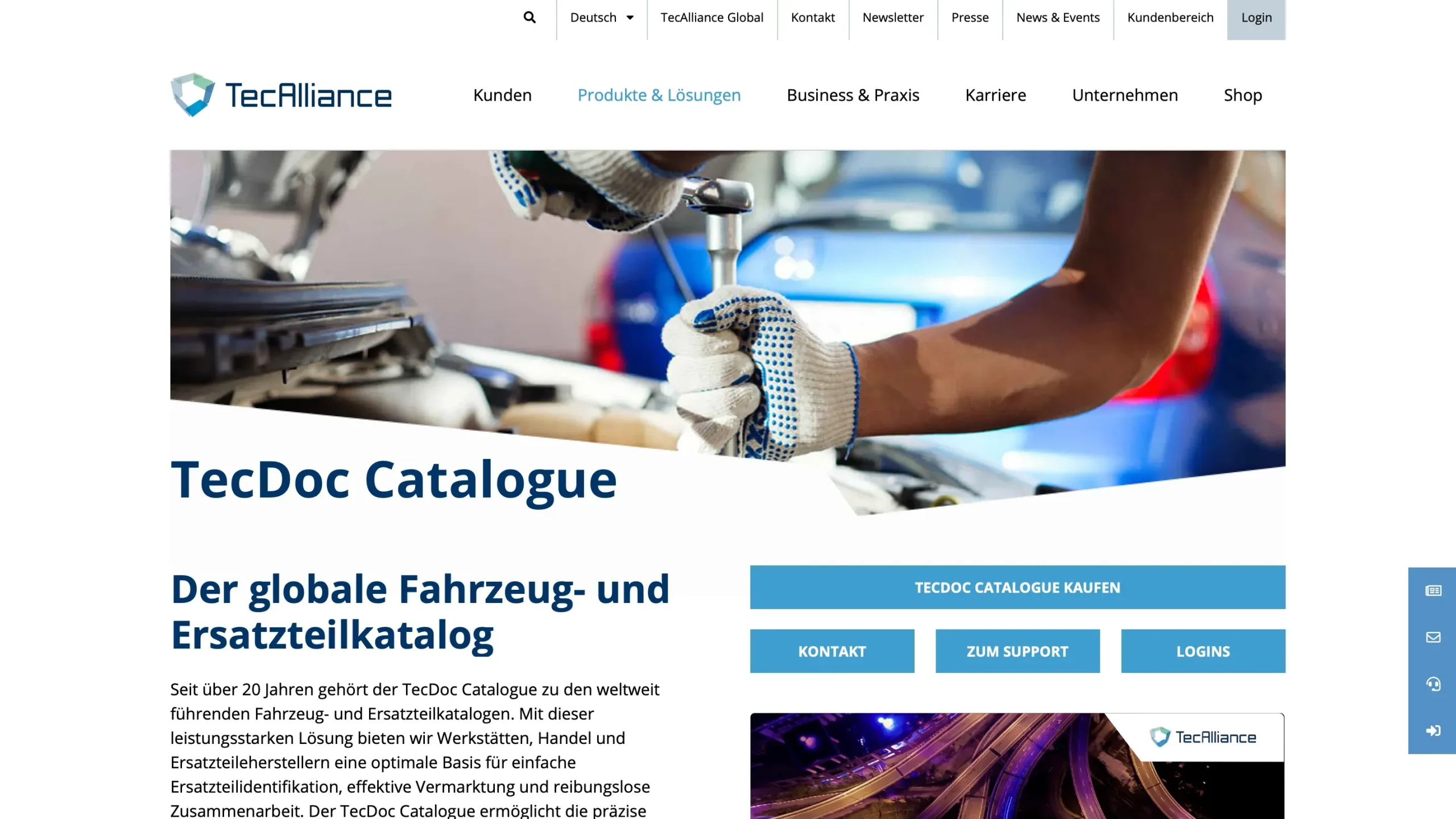 TecAlliance Website TecDoc