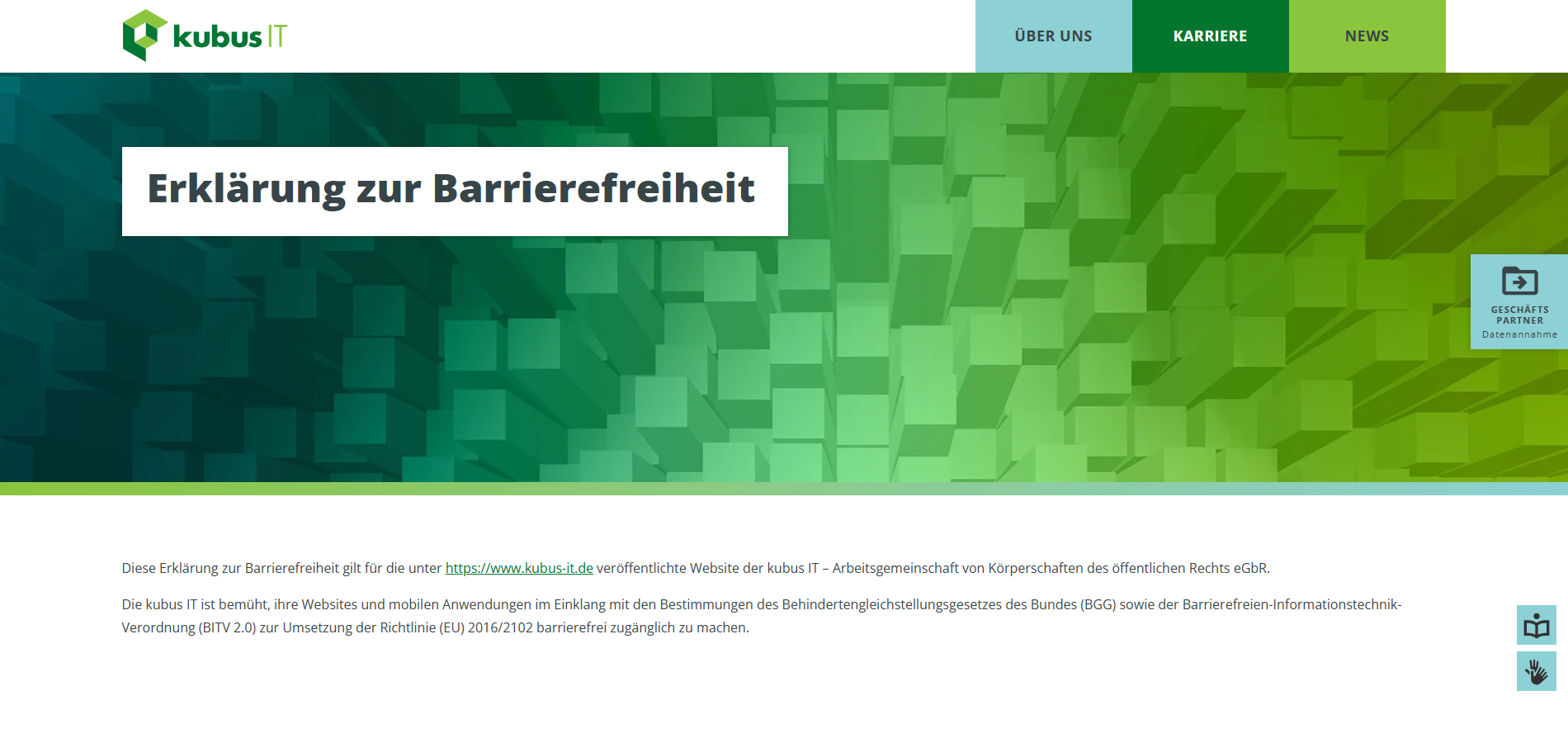 Neue Unterseite zur Barrierefreiheit