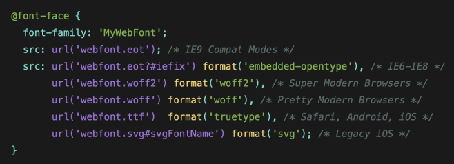 Code mit Webfont