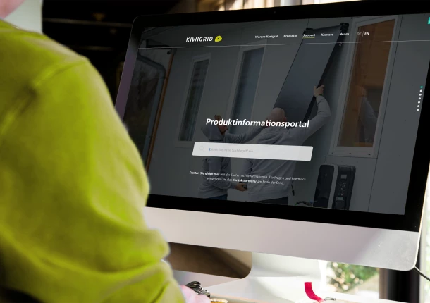 Wir unterstützten Kiwigrid bei der Integration einer intelligenten Support-Erweiterung auf der eigenen Website